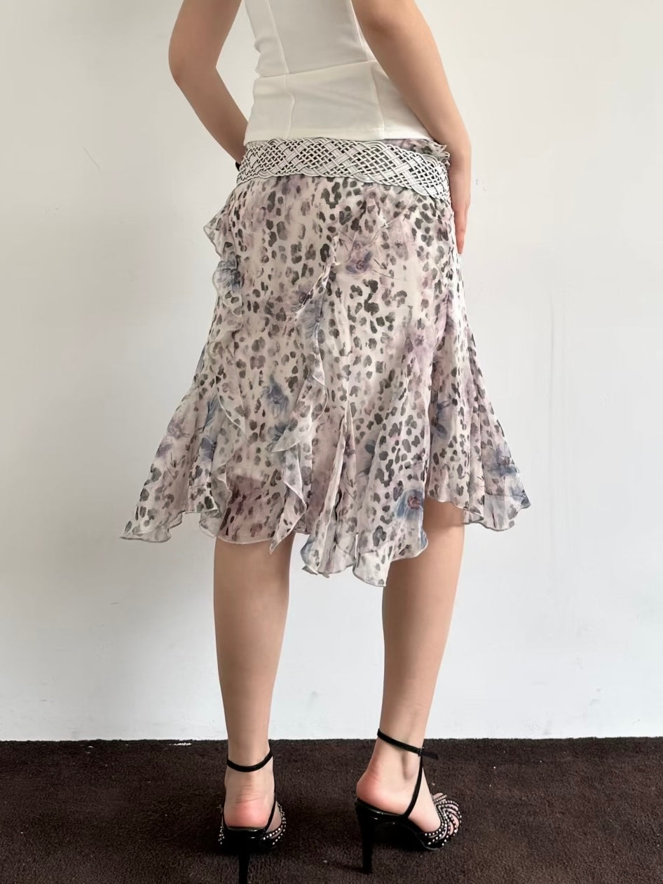 Sierra Leopard Print Ruffle Skirt | lolsobnyc