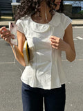 Claire Pleated Collared Asymmetric Blouse | lolsobnyc
