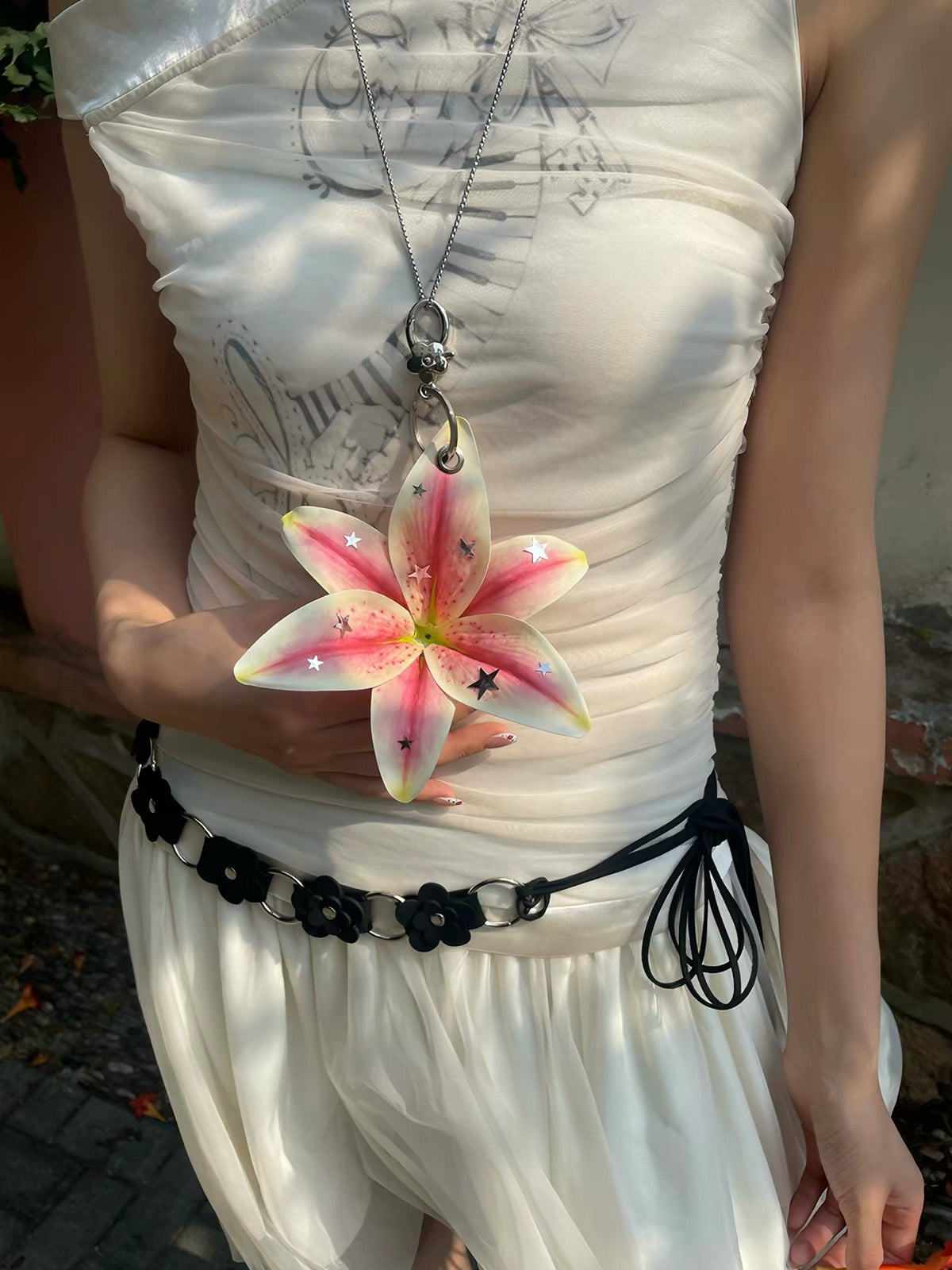 Bloom Lily Bag Charm & Necklace Set