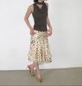 Julia Cream Polka Dot Ruffle Midi Skirt | lolsobnyc