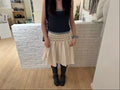 Ariel Cream Pleated Studded Midi Skirt | lolsobnyc