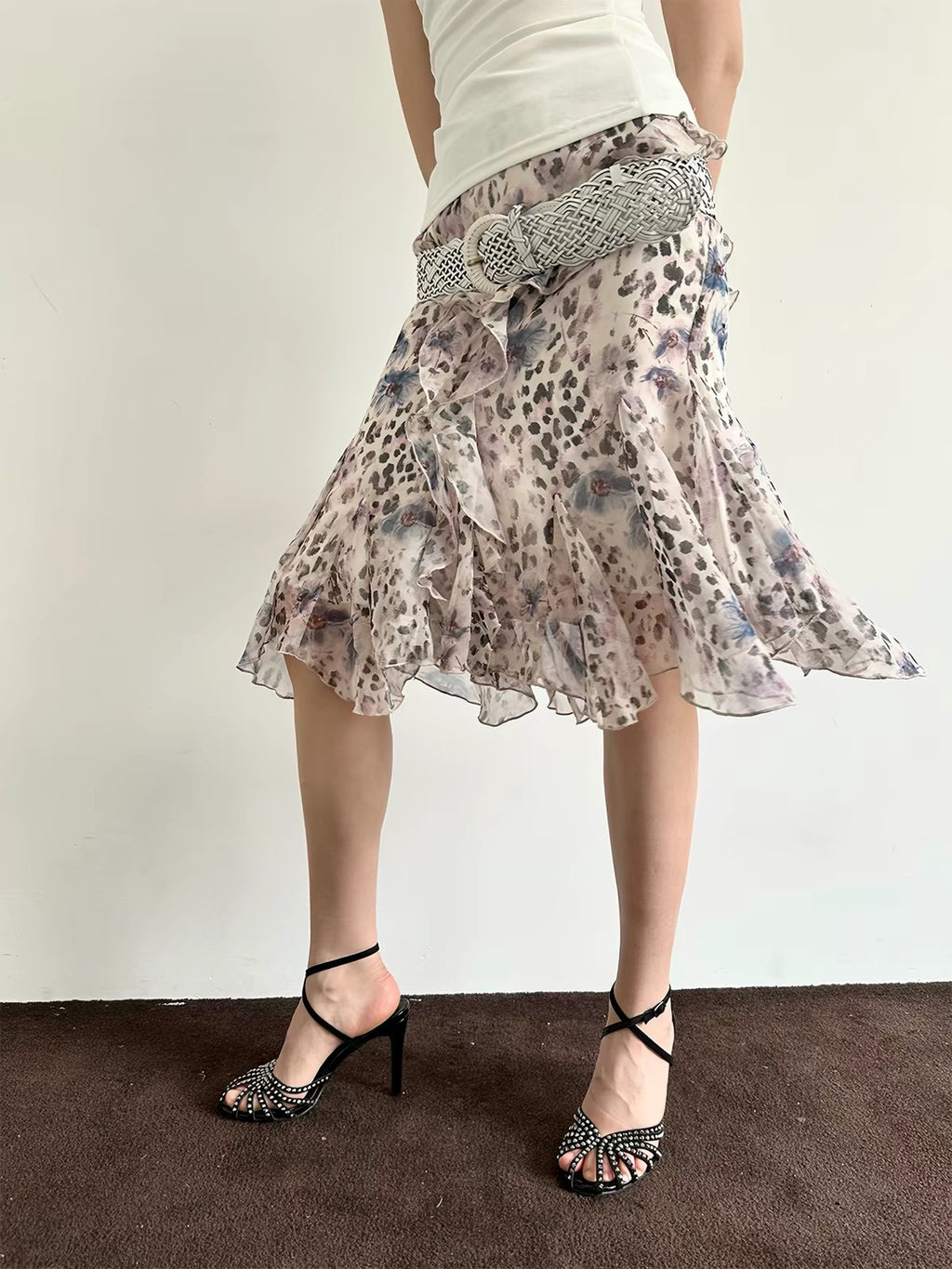 Sierra Leopard Print Ruffle Skirt | lolsobnyc