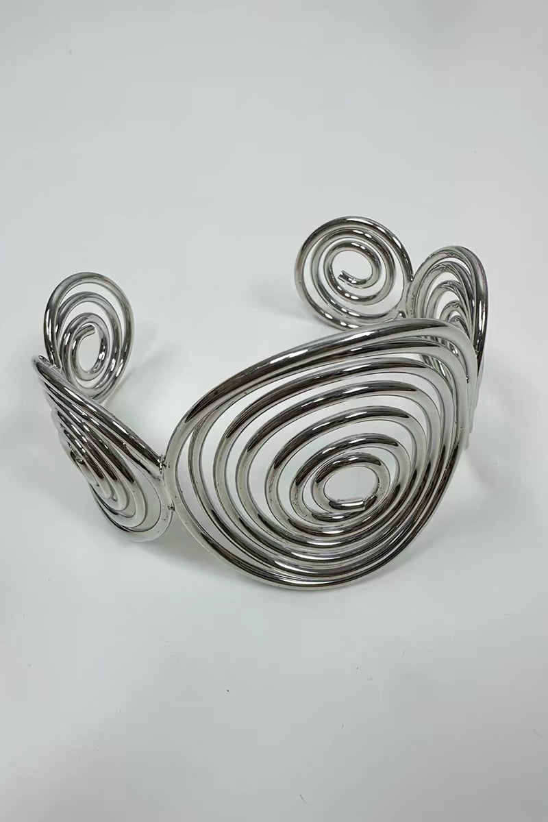 Sculptural Spiral Adjustable Arm Cuff