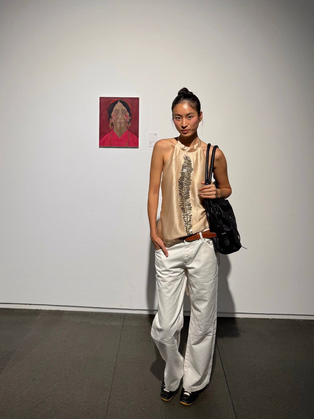 Lora Pearl Sequin Embroidered Silky Halter Top | lolsobnyc